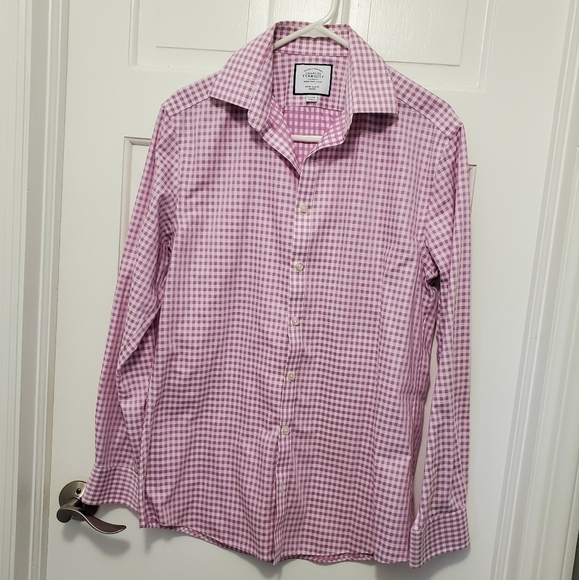 EC Charles Tyrwhitt Plaid Button Front Shirt Business/Casual Non-Iron 15 1/2-34 - Picture 1 of 4